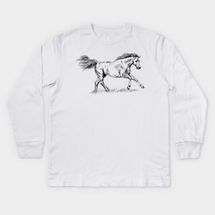 Horse print Kids Long Sleeve T-Shirt